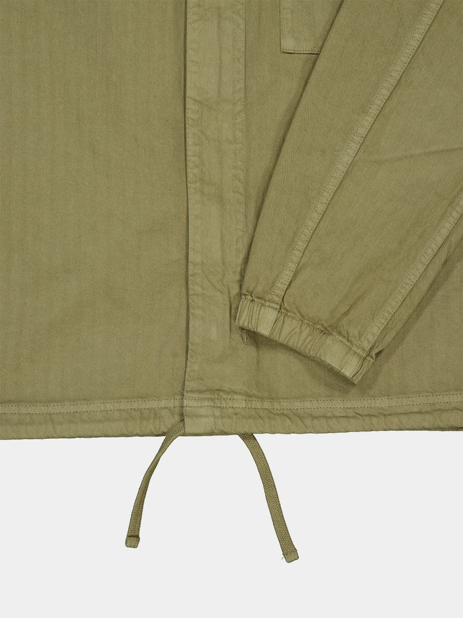 Stone Island Cotton Herringbone Overshirt in Military Green