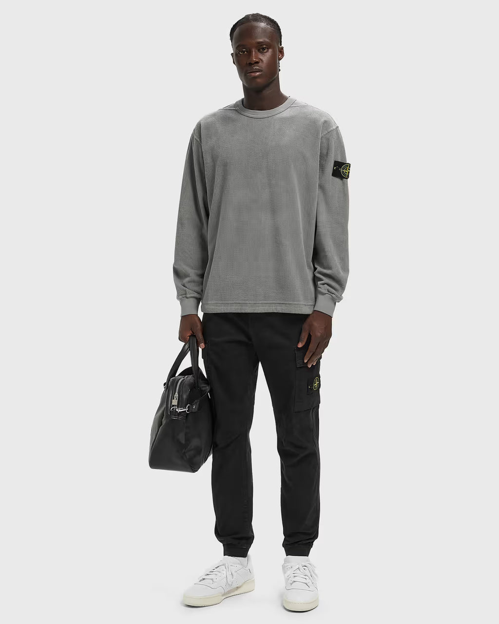 Stone Island Stretch Broken Twill Old Effect Cargo Pants in Black