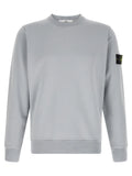 Stone Island Organic Cotton Fleece Crewneck Sweatshirt in Ash Grey