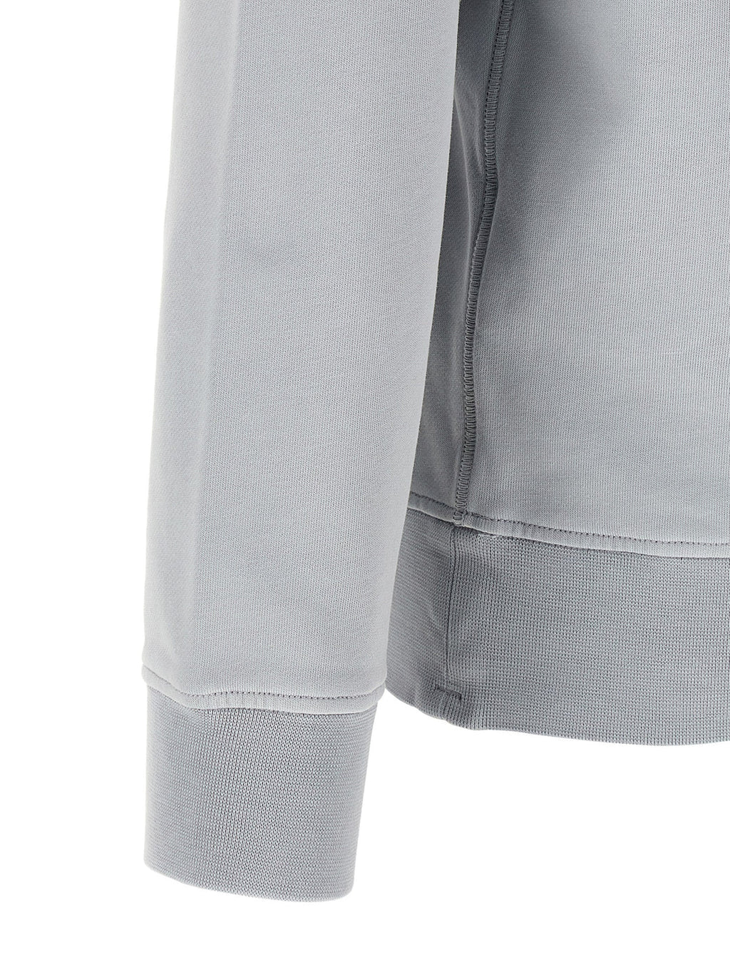 Stone Island Organic Cotton Fleece Crewneck Sweatshirt in Ash Grey