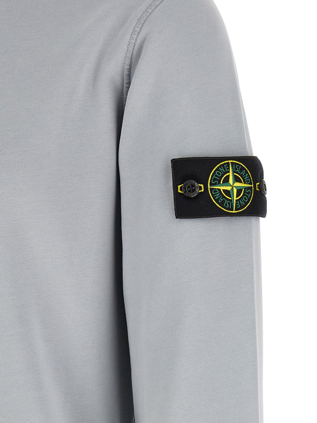 Stone Island Organic Cotton Fleece Crewneck Sweatshirt in Ash Grey