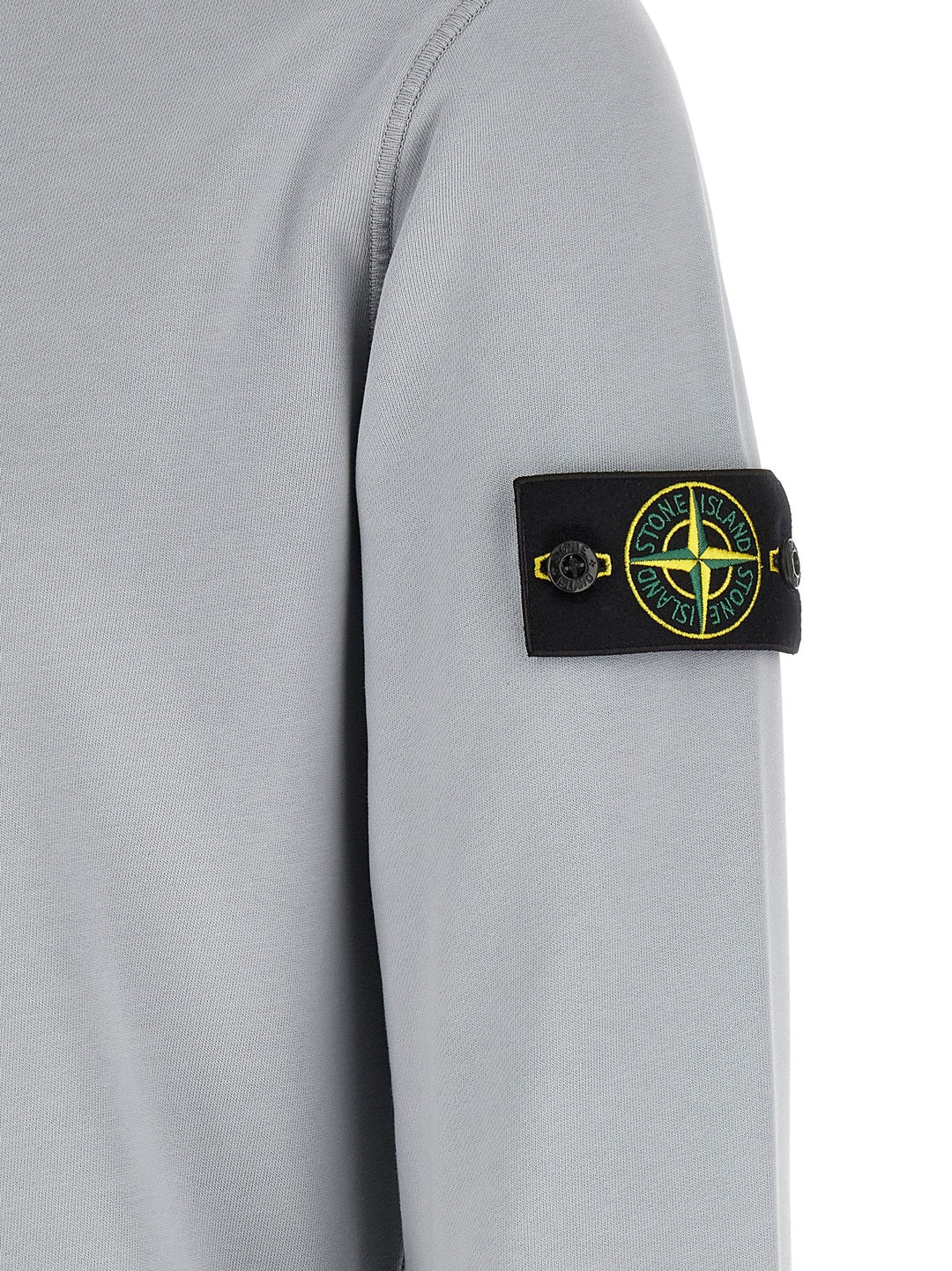 Stone Island Organic Cotton Fleece Crewneck Sweatshirt in Ash Grey