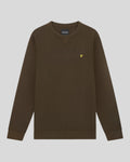 Lyle & Scott Cotton Crewneck Sweatshirt in Olive