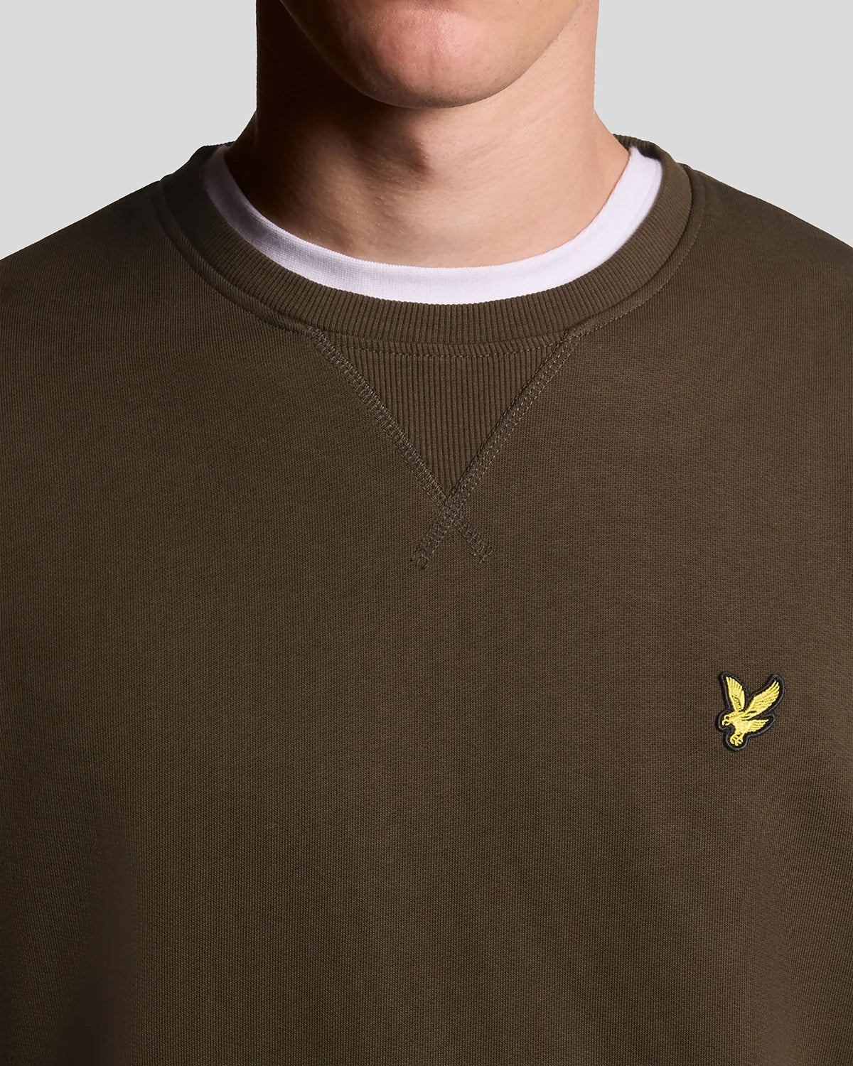 Lyle & Scott Cotton Crewneck Sweatshirt in Olive
