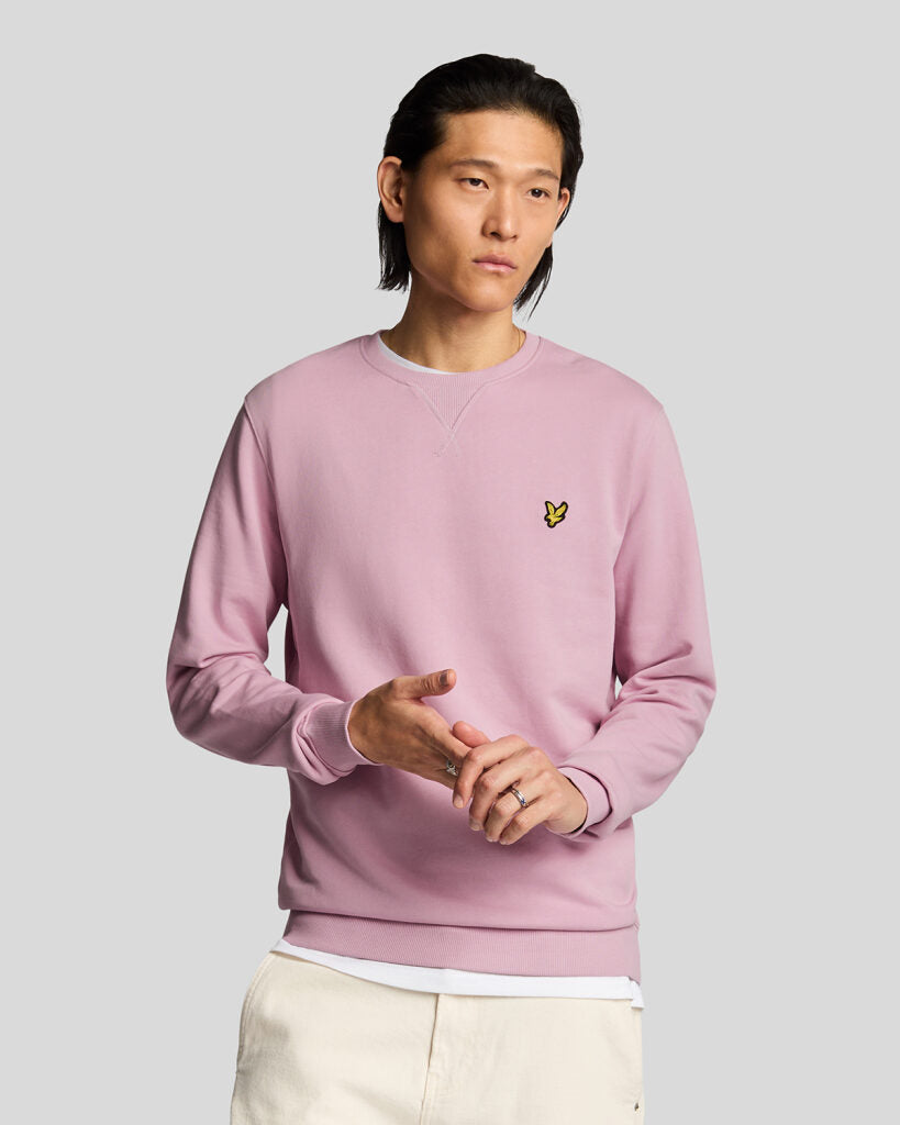 Lyle & Scott Cotton Crewneck Sweatshirt in Pink Light