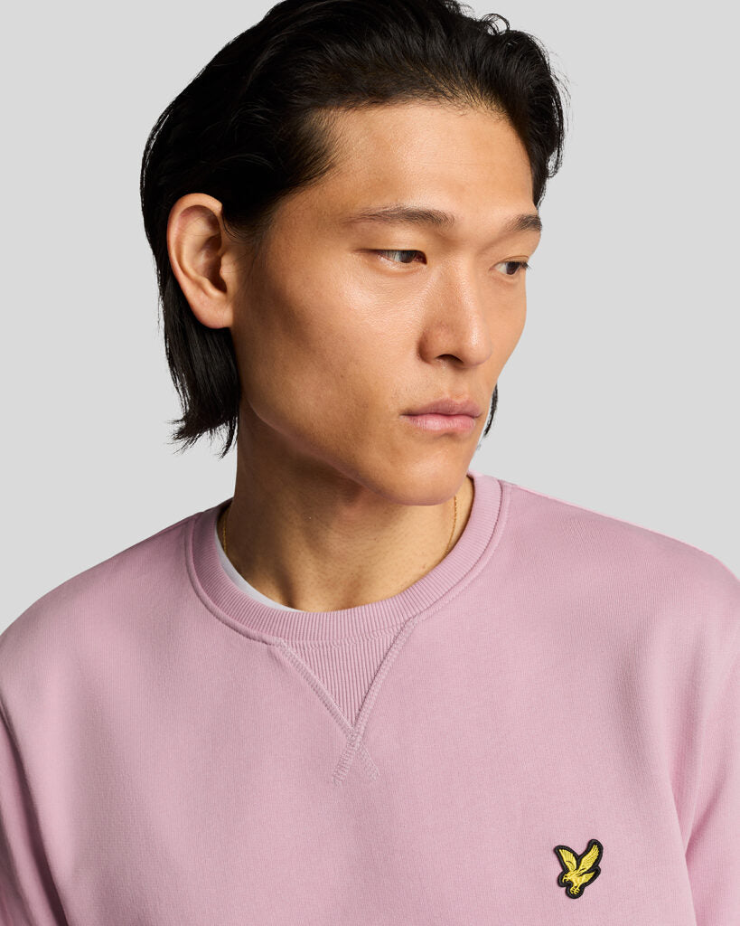 Lyle & Scott Cotton Crewneck Sweatshirt in Pink Light