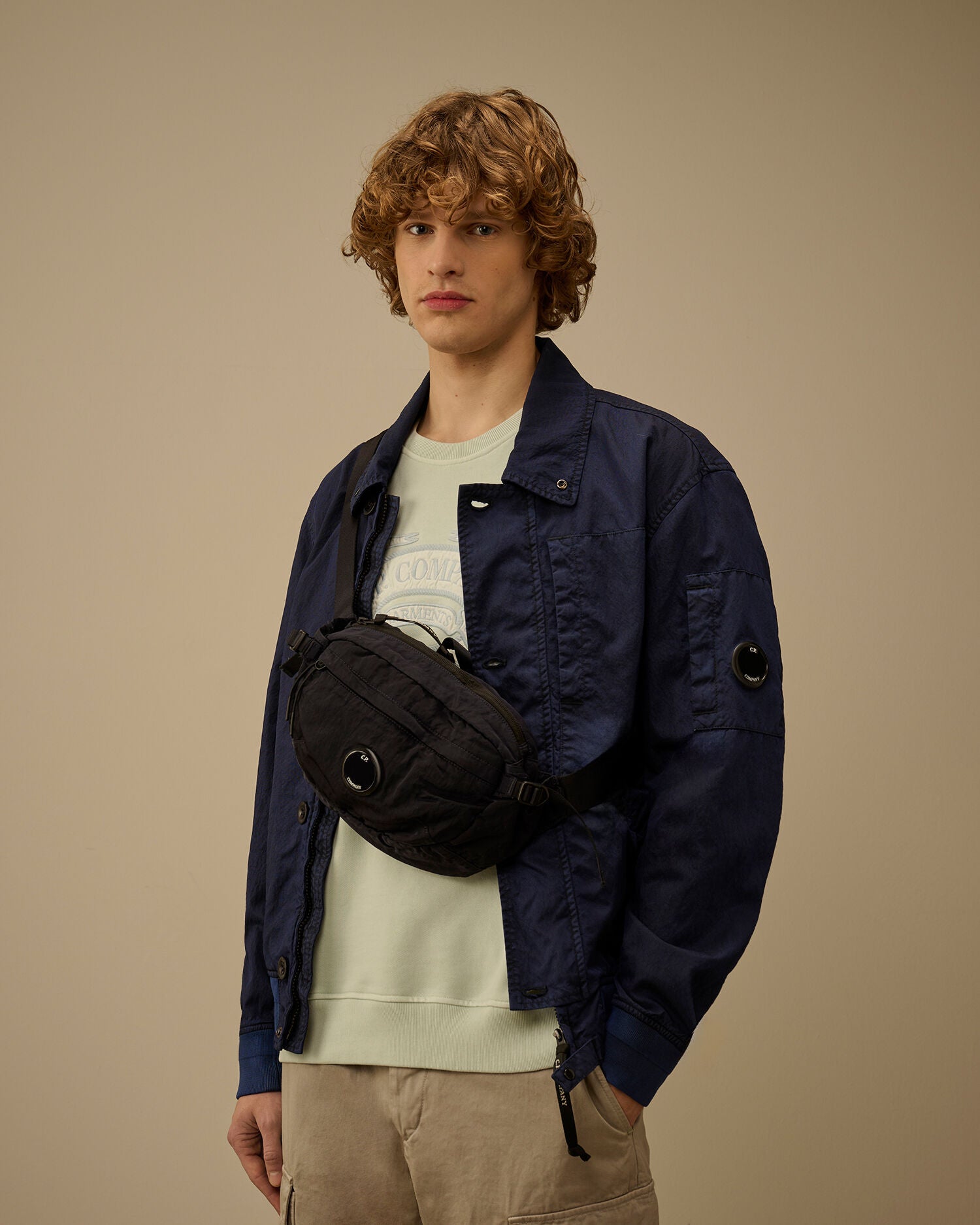 C.P. Company Nylon B Lens Waist Bag in Navy