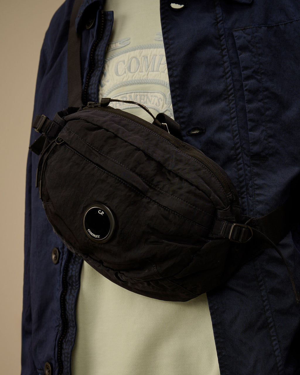C.P. Company Nylon B Lens Waist Bag in Navy
