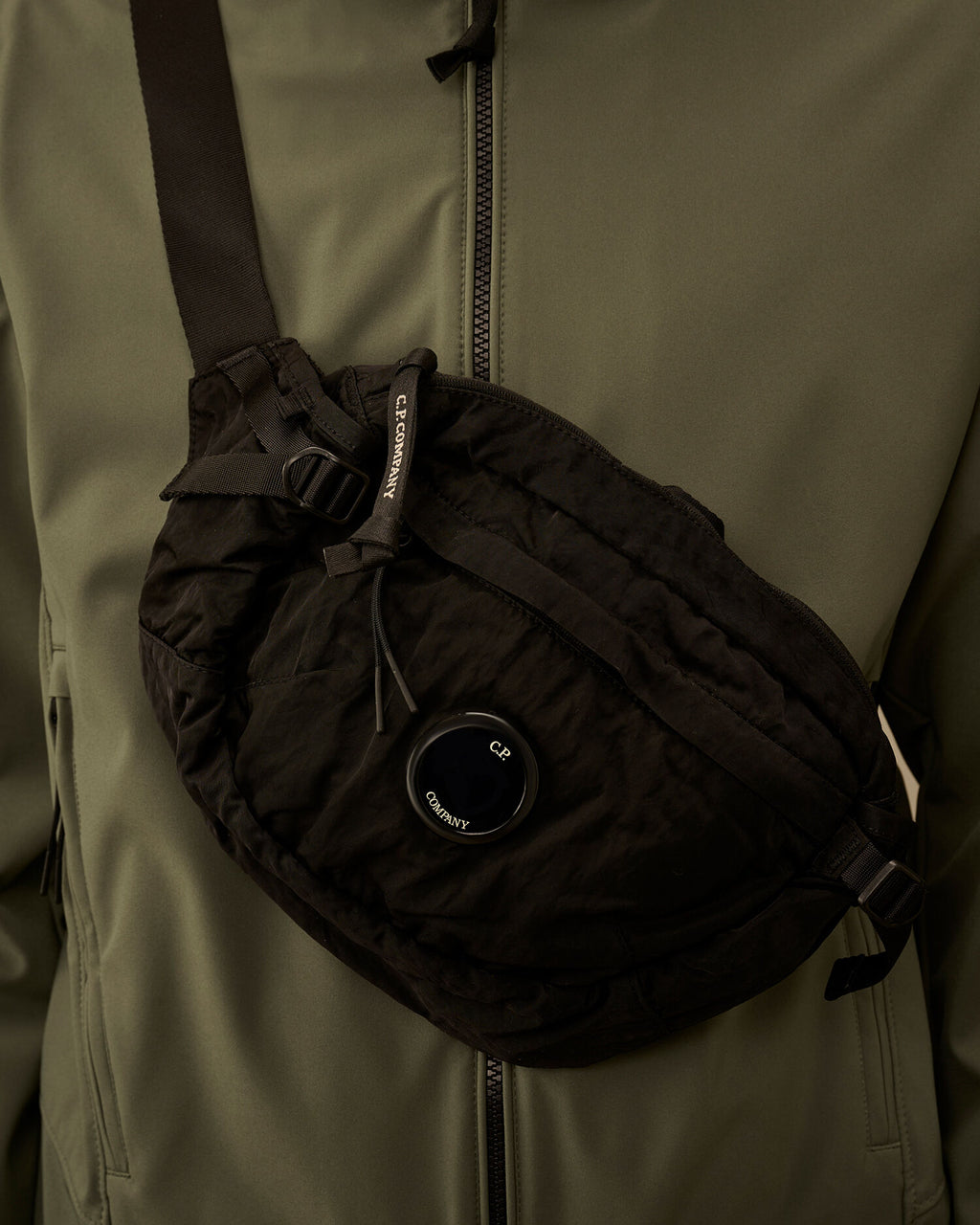 C.P. Company Nylon B Lens Waist Bag in Black
