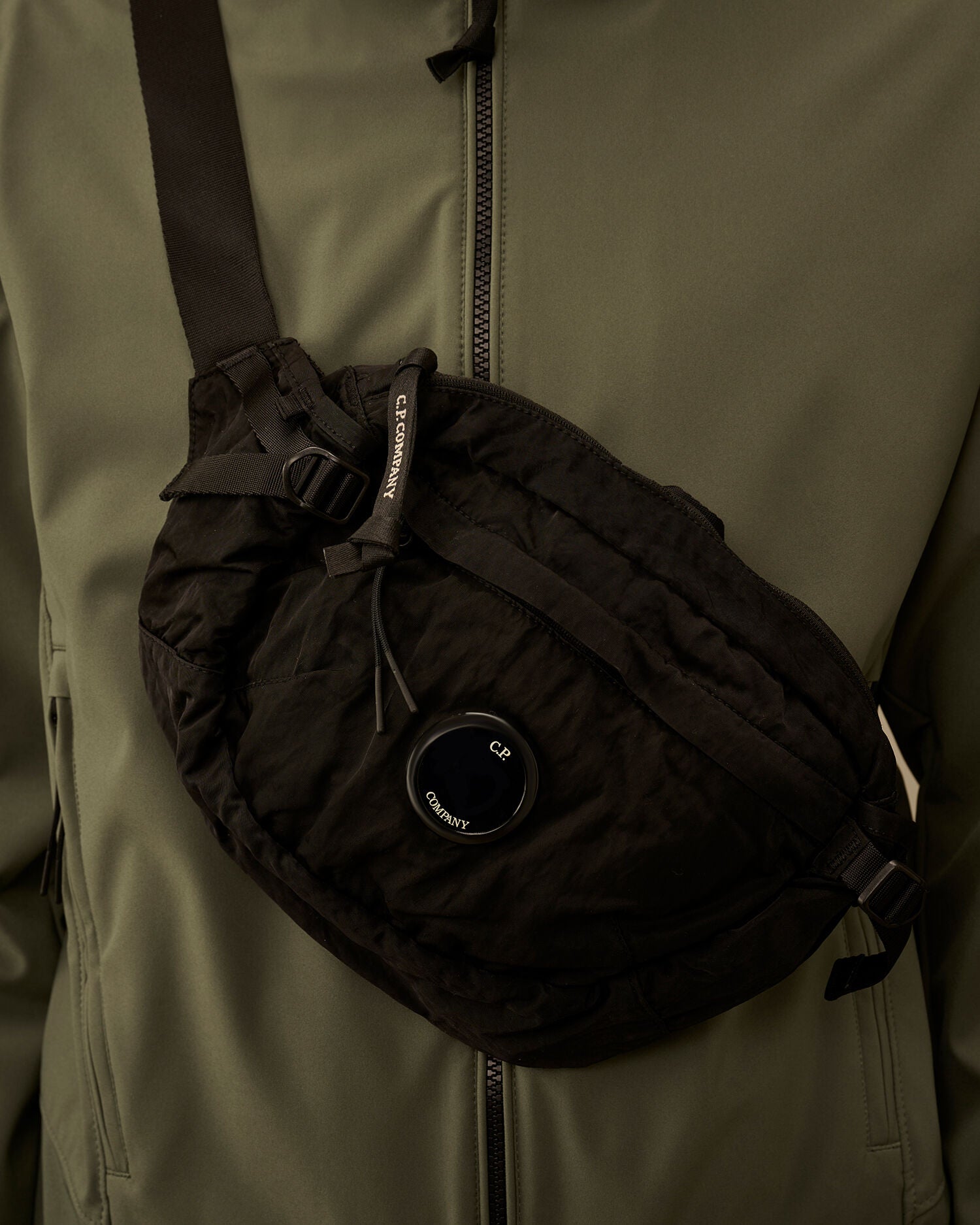 C.P. Company Nylon B Lens Waist Bag in Black
