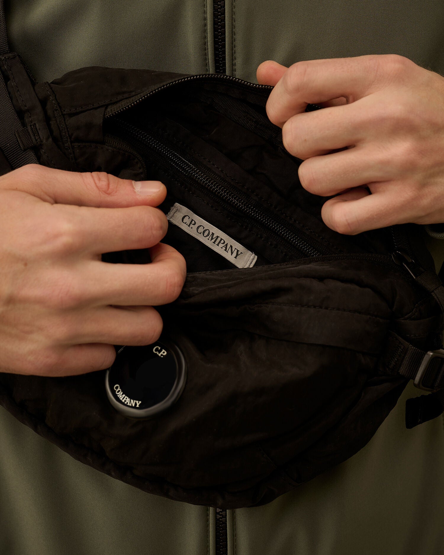 C.P. Company Nylon B Lens Waist Bag in Black