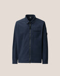 C.P. Company Organic Gabardine Lens Overshirt in Navy