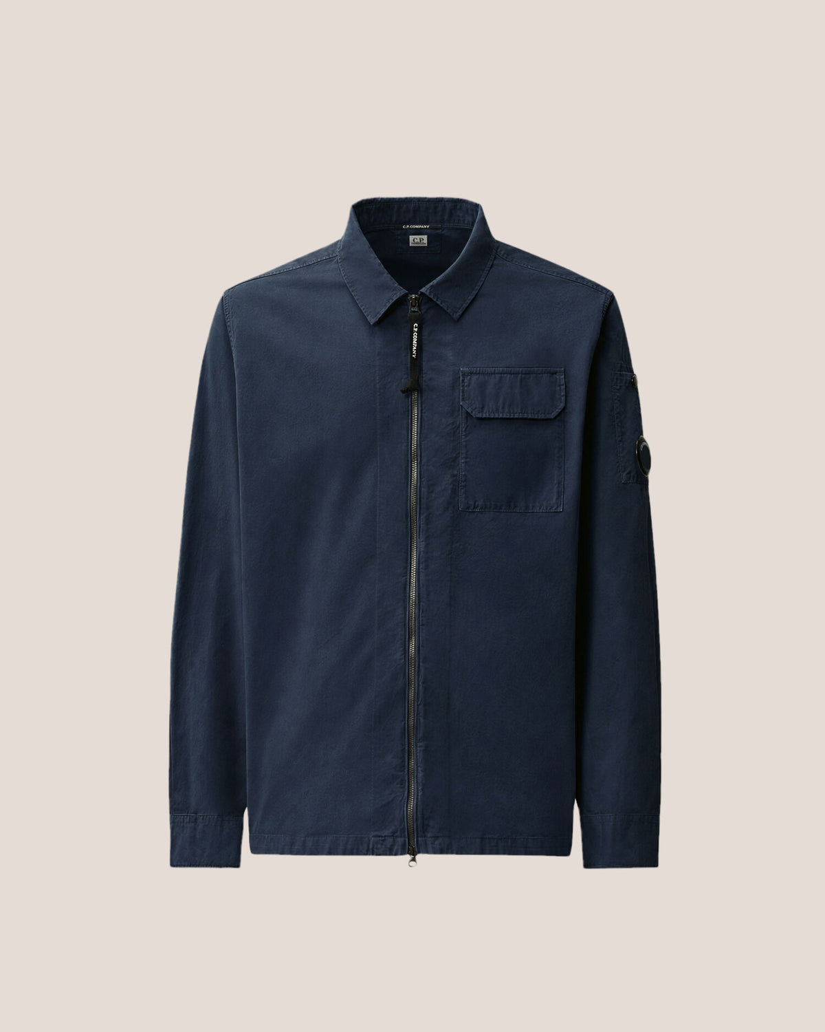 C.P. Company Organic Gabardine Lens Overshirt in Navy