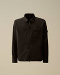 C.P. Company Organic Gabardine Lens Overshirt in Black