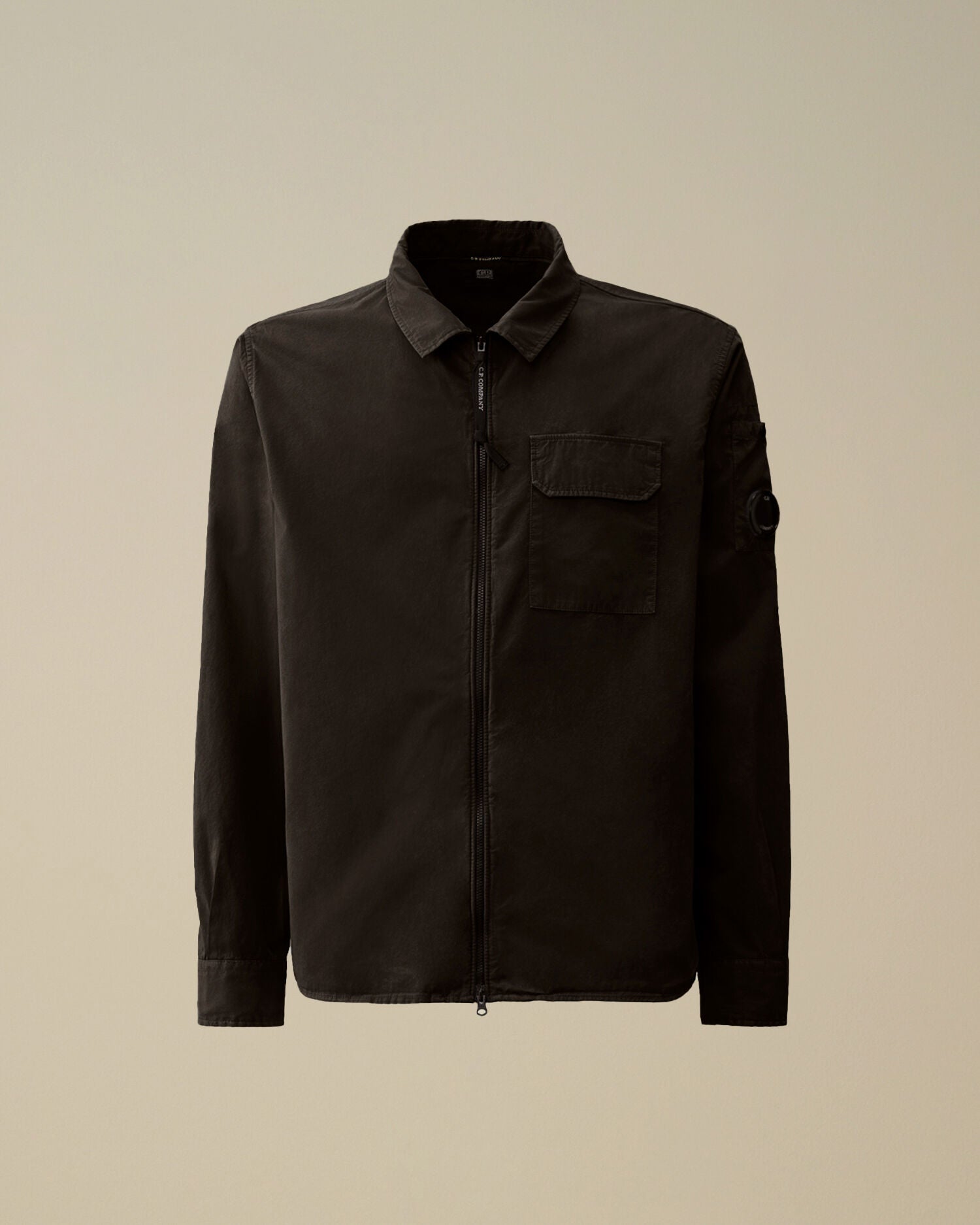 C.P. Company Organic Gabardine Lens Overshirt in Black