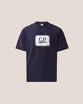 C.P. Company Stitch Block Logo T-Shirt in Navy