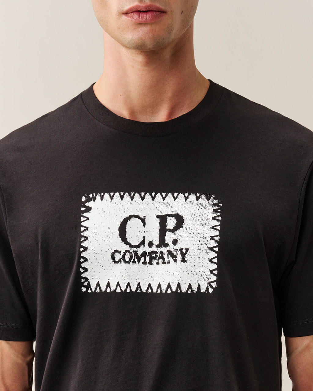 C.P. Company Stitch Block Logo T-Shirt in Black