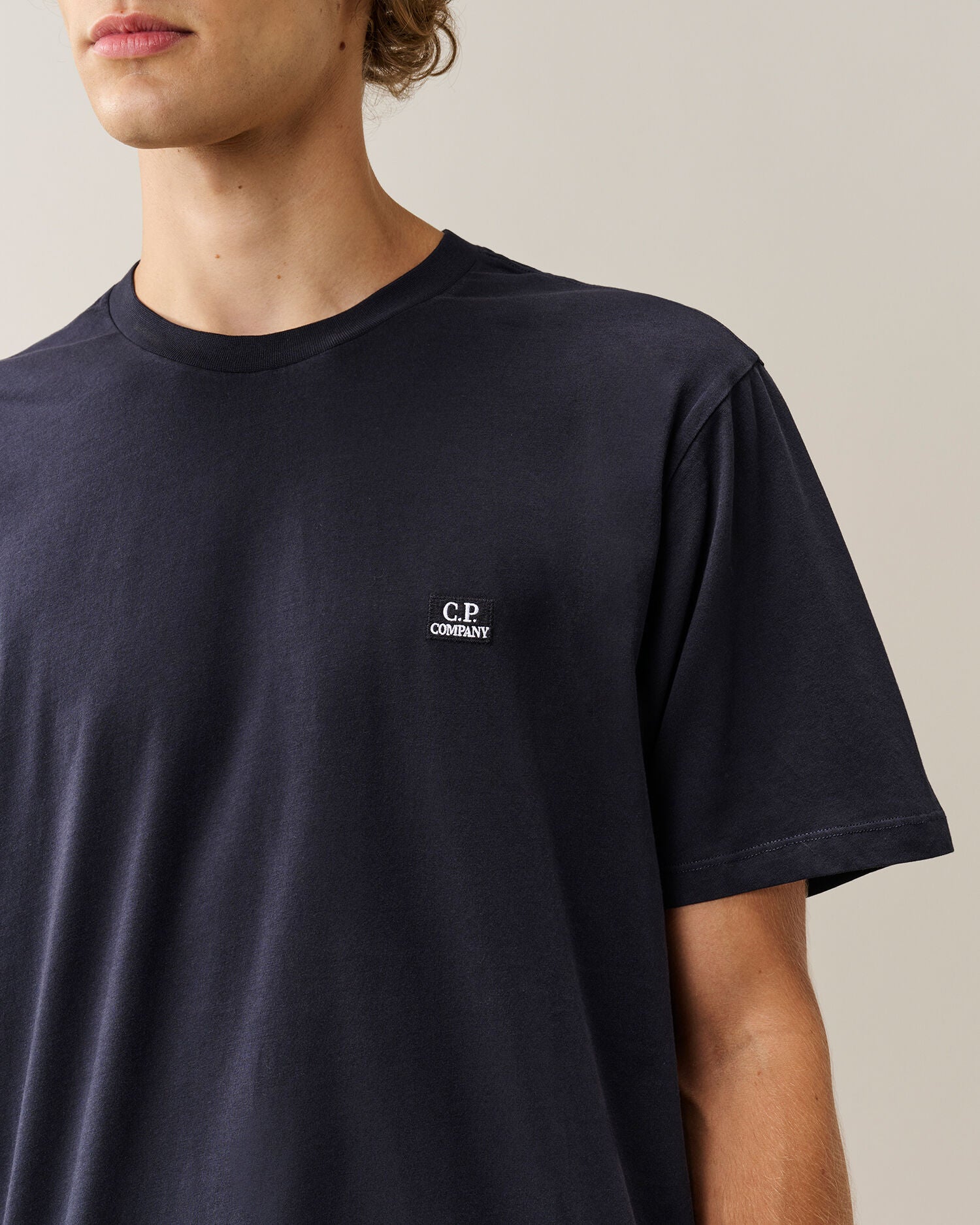 C.P. Company 30/1 Jersey Logo Patch T-Shirt in Navy