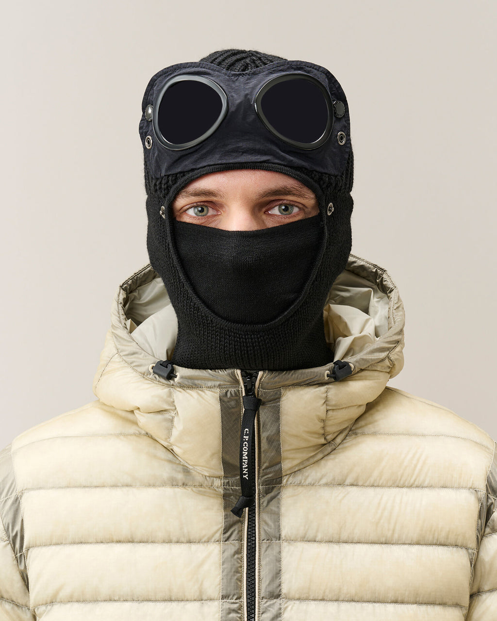 C.P. Company Merino Wool Goggle Balaclava in Black