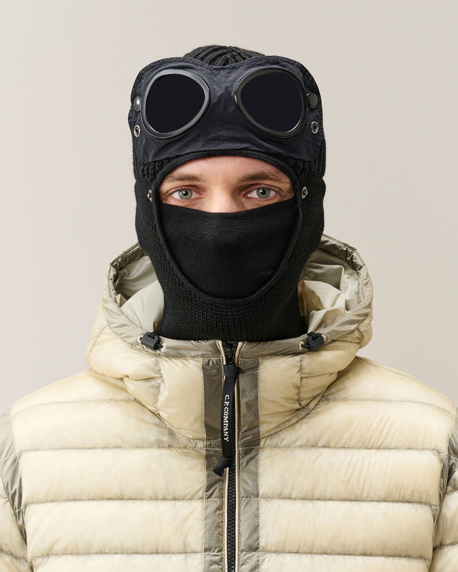 C.P. Company Merino Wool Goggle Balaclava in Black