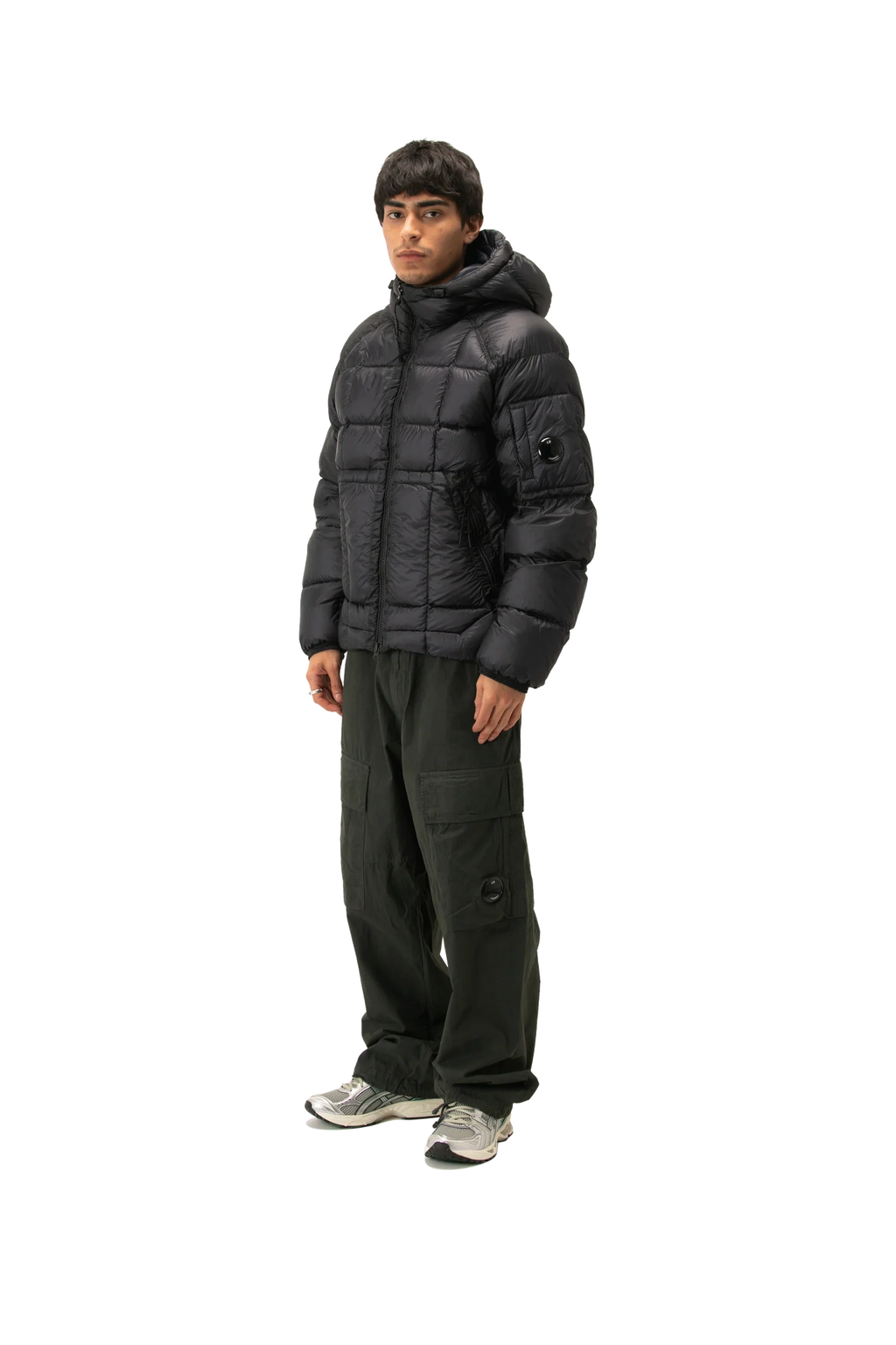 C.P. Company D.D. Shell Lens Puffer Jacket in Navy