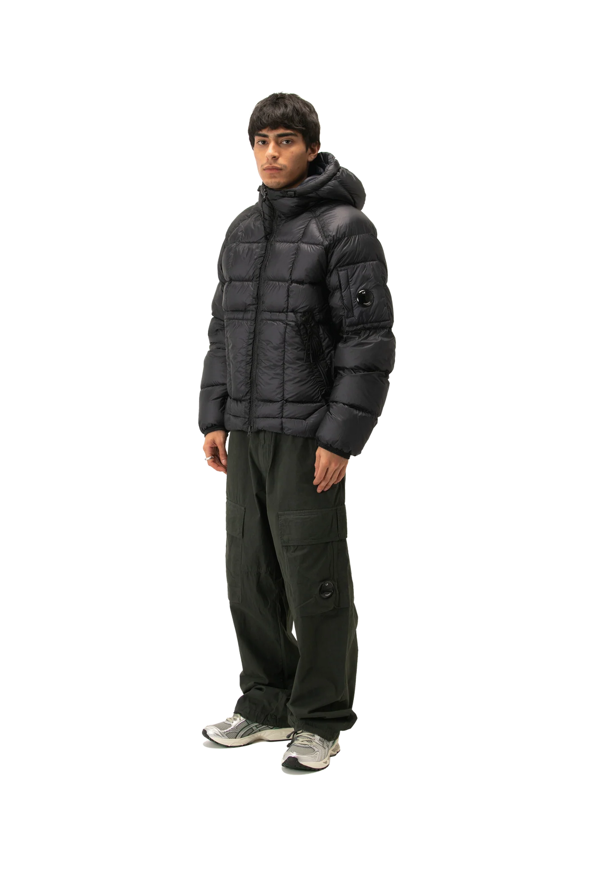 C.P. Company D.D. Shell Lens Puffer Jacket in Navy