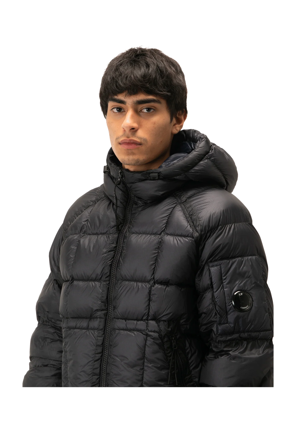 C.P. Company D.D. Shell Lens Puffer Jacket in Navy
