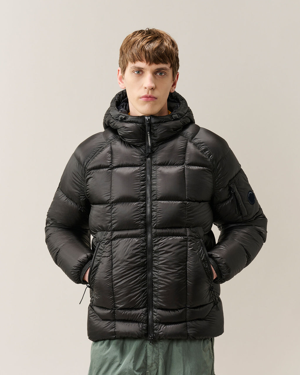 C.P. Company D.D. Shell Lens Puffer Jacket in Black