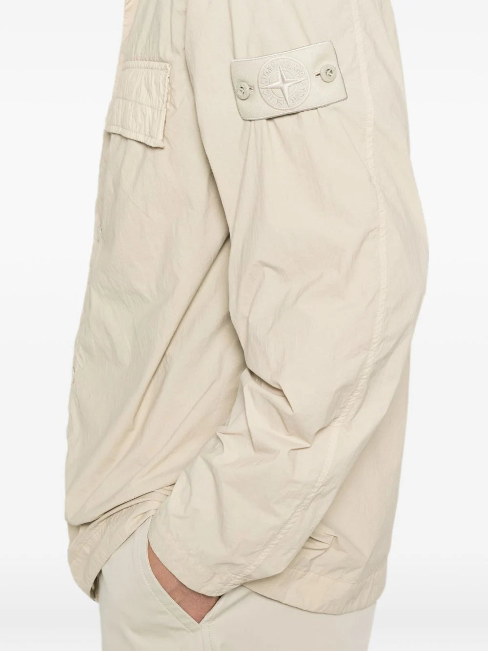 Stone Island Ghost Nylon Smerigliato Overshirt in Beige