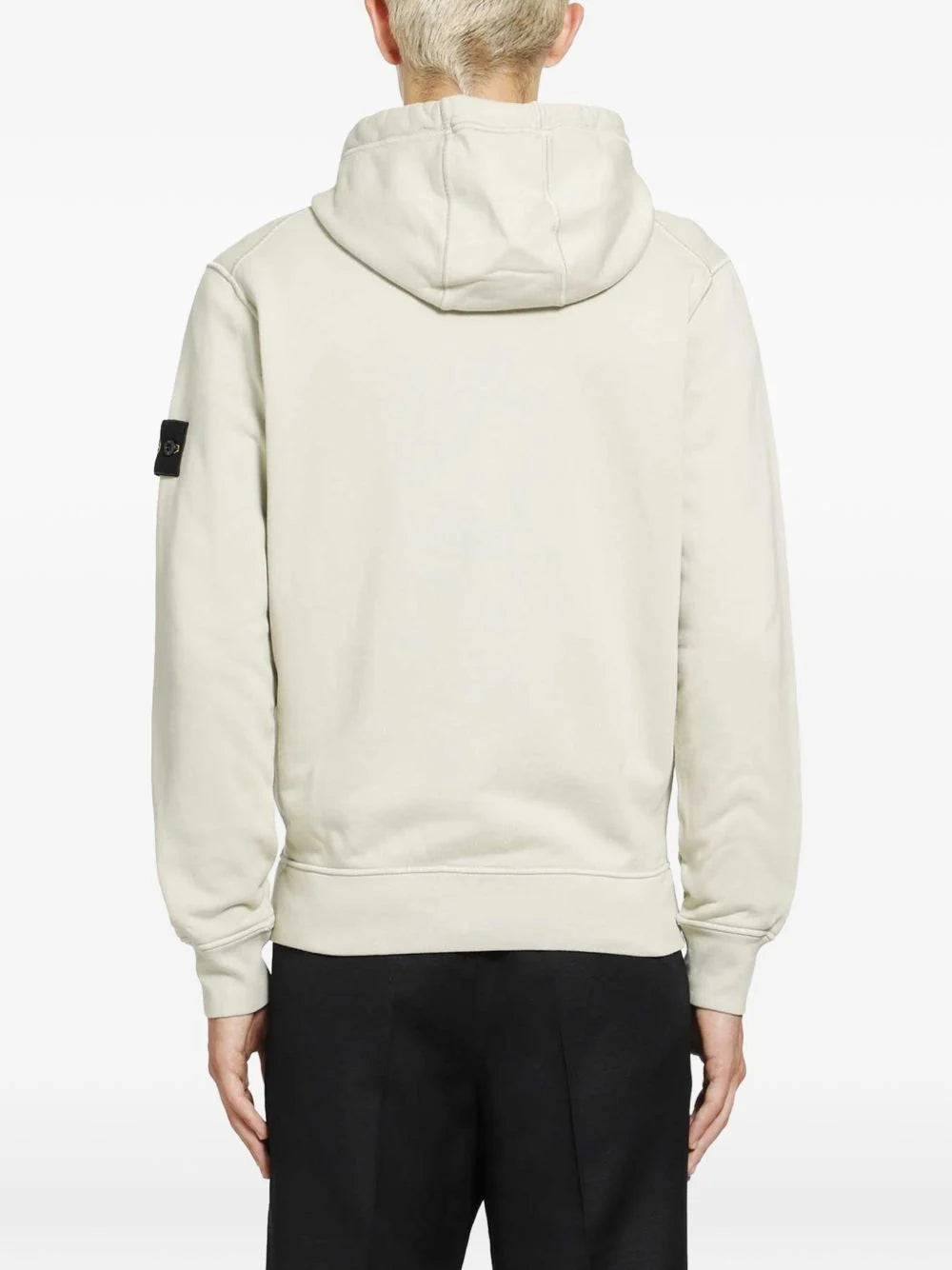 Stone Island Organic Cotton Fleece Zip-Up Hoodie in Sand