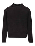 C.P. Company Chenille Cotton Lens Crewneck Sweater in Navy