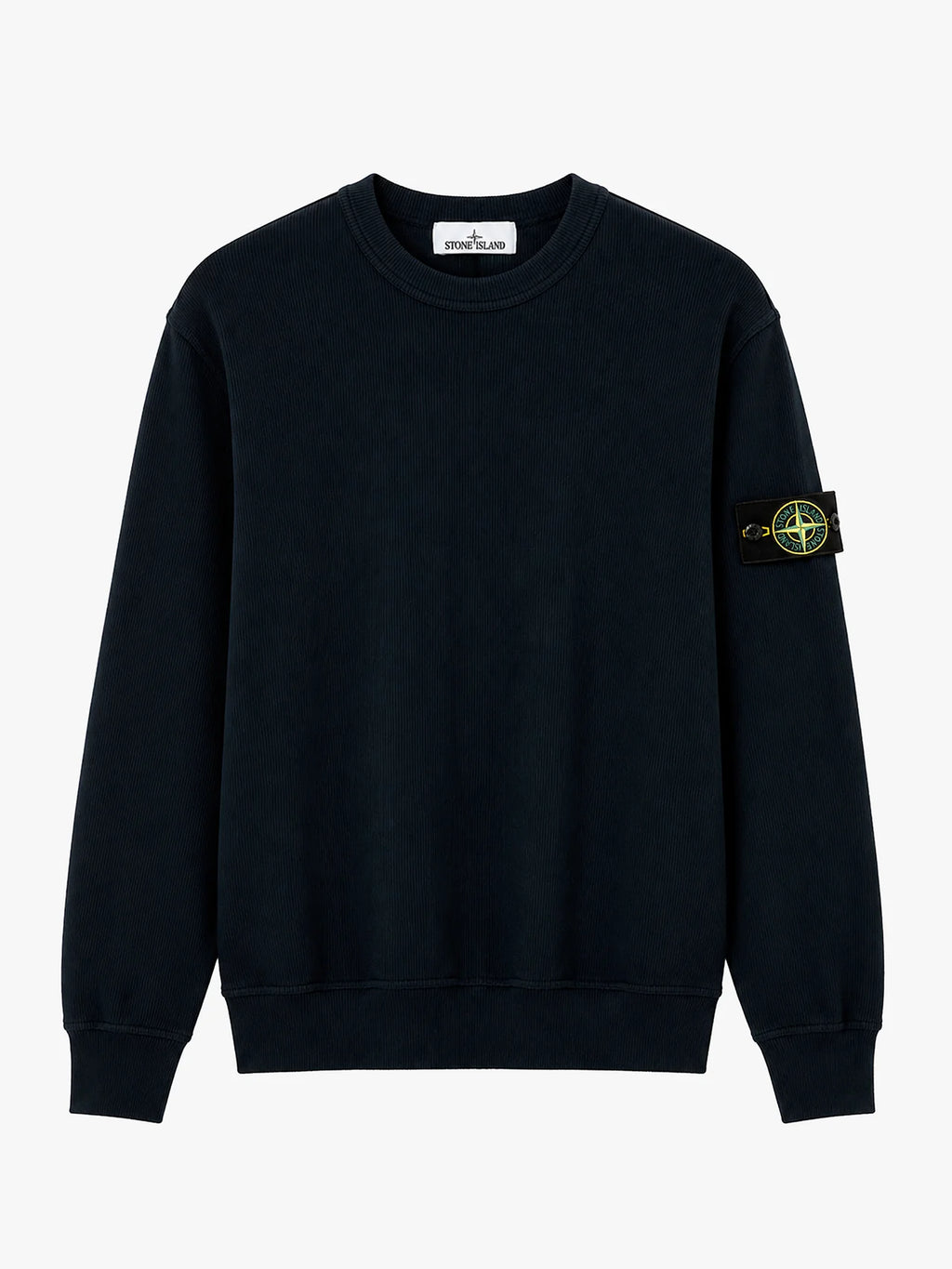 Stone Island Organic Cotton Interlock Crewneck Sweatshirt in Navy