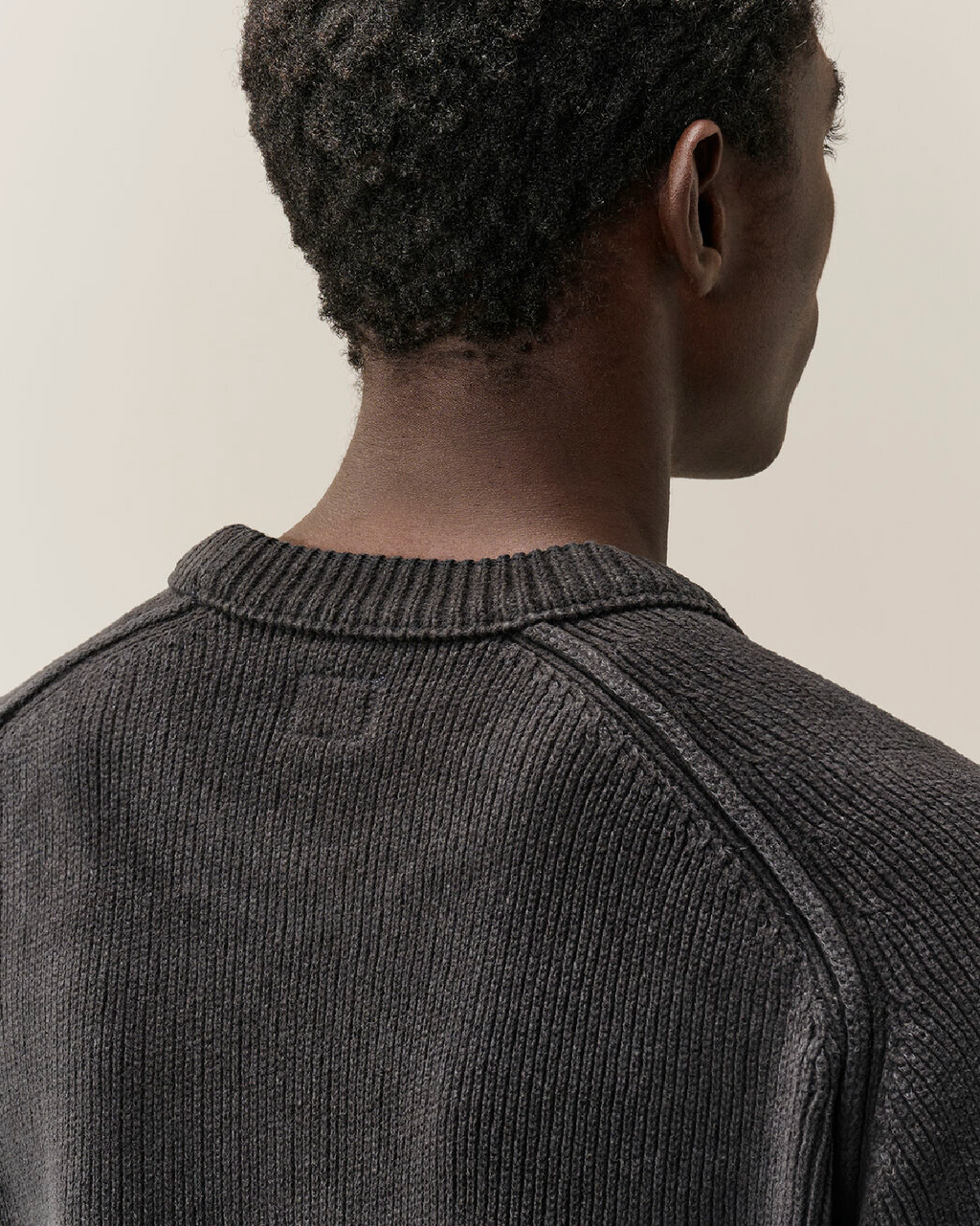C.P. Company Chenille Cotton Lens Crewneck Sweater in Black