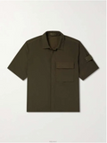Stone Island Nylon Smerigliato Ghost Short-Sleeve Shirt in Military Green