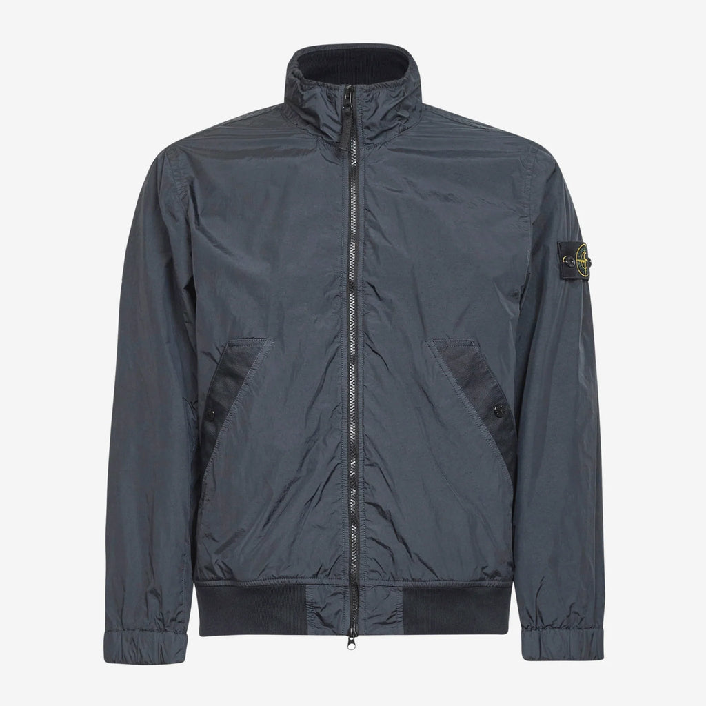 Stone Island Crinkle Reps NY Stand Collar Jacket in Slate Blue