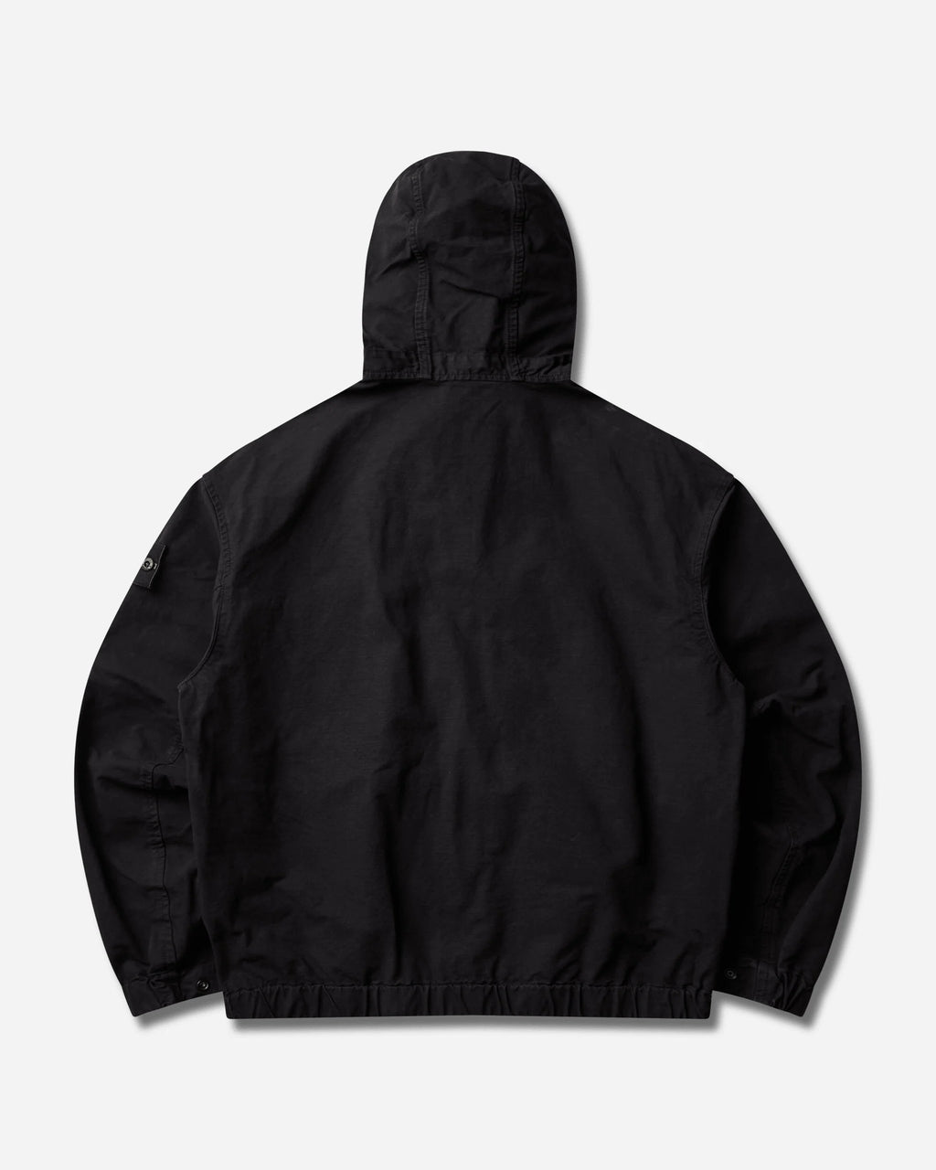 Stone Island Organic Cotton Ripstop Hooded Overshirt in Black