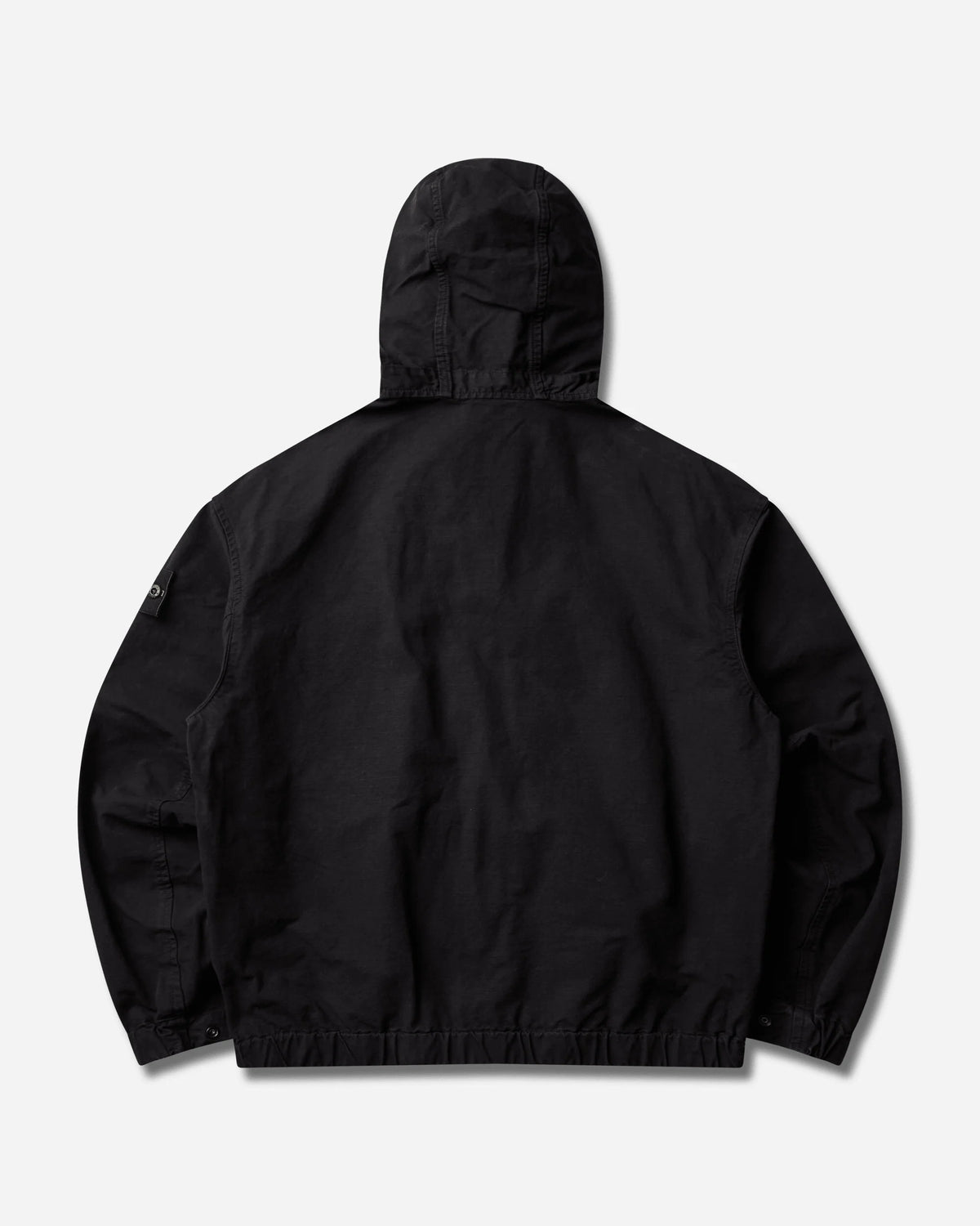 Stone Island Organic Cotton Ripstop Hooded Overshirt in Black