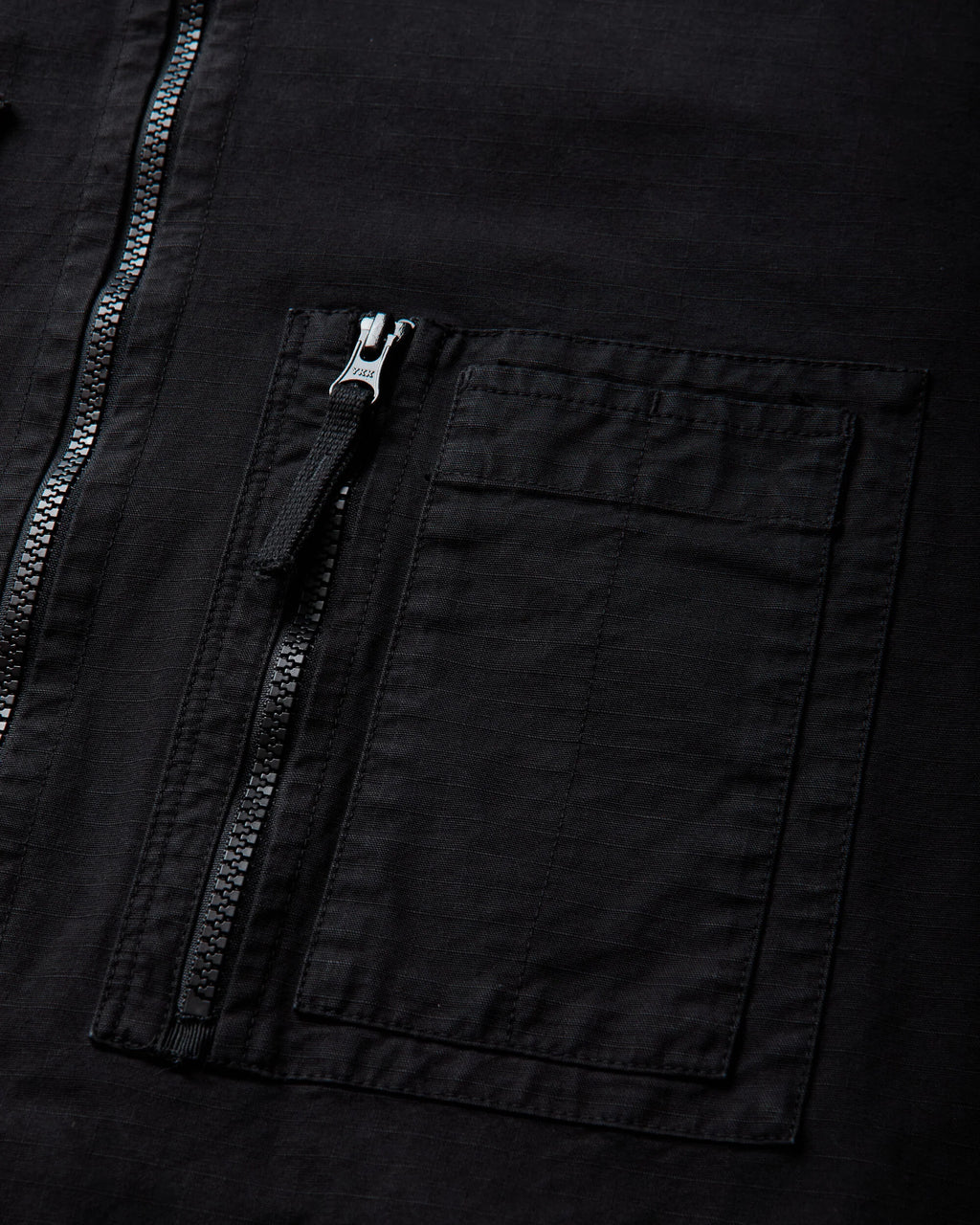 Stone Island Organic Cotton Ripstop Hooded Overshirt in Black