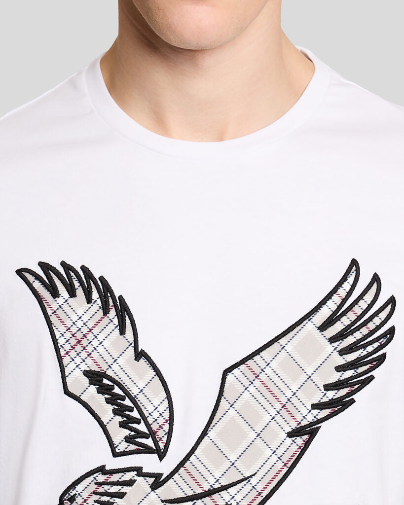 Lyle & Scott Check Eagle T-Shirt in White