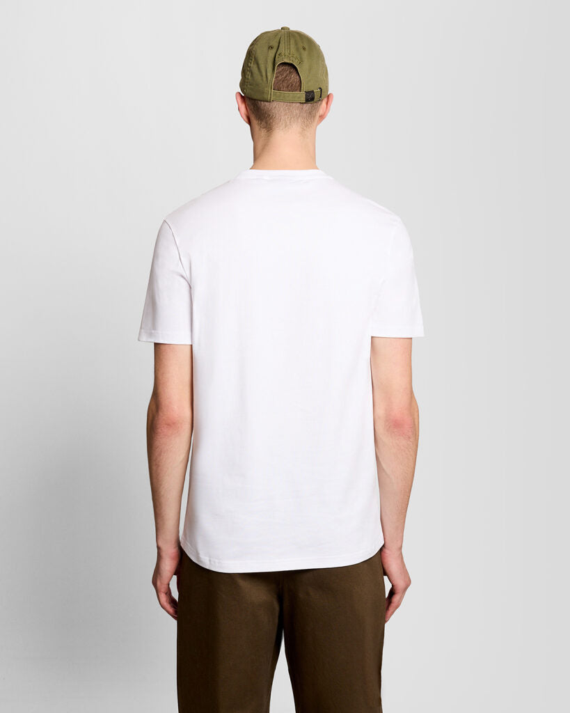 Lyle & Scott Check Eagle T-Shirt in White