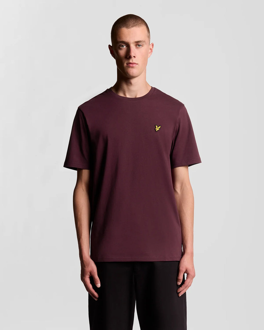 Lyle & Scott Cotton Crewneck T-Shirt in Burgundy