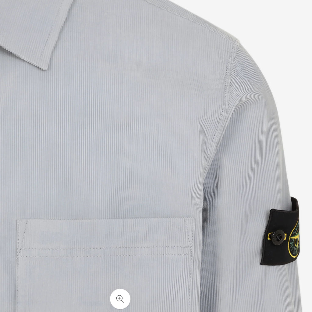 Stone Island Cotton Micro Corduroy Overshirt in Ash Grey
