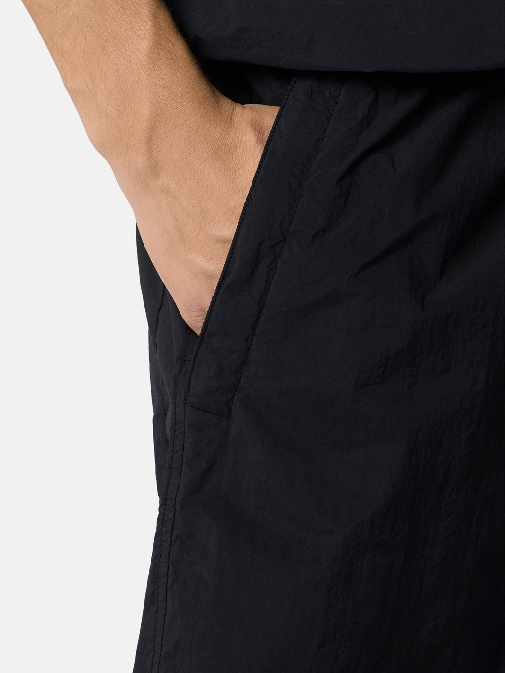 Stone Island Ghost Nylon Smerigliato Mid-Length Swim Shorts in Black