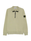 Stone Island Organic Cotton Fleece Half-Zip Sweatshirt in Laurel Green