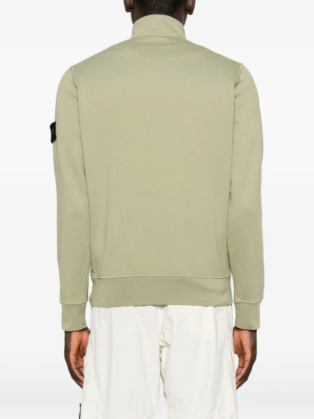 Stone Island Organic Cotton Fleece Half-Zip Sweatshirt in Laurel Green