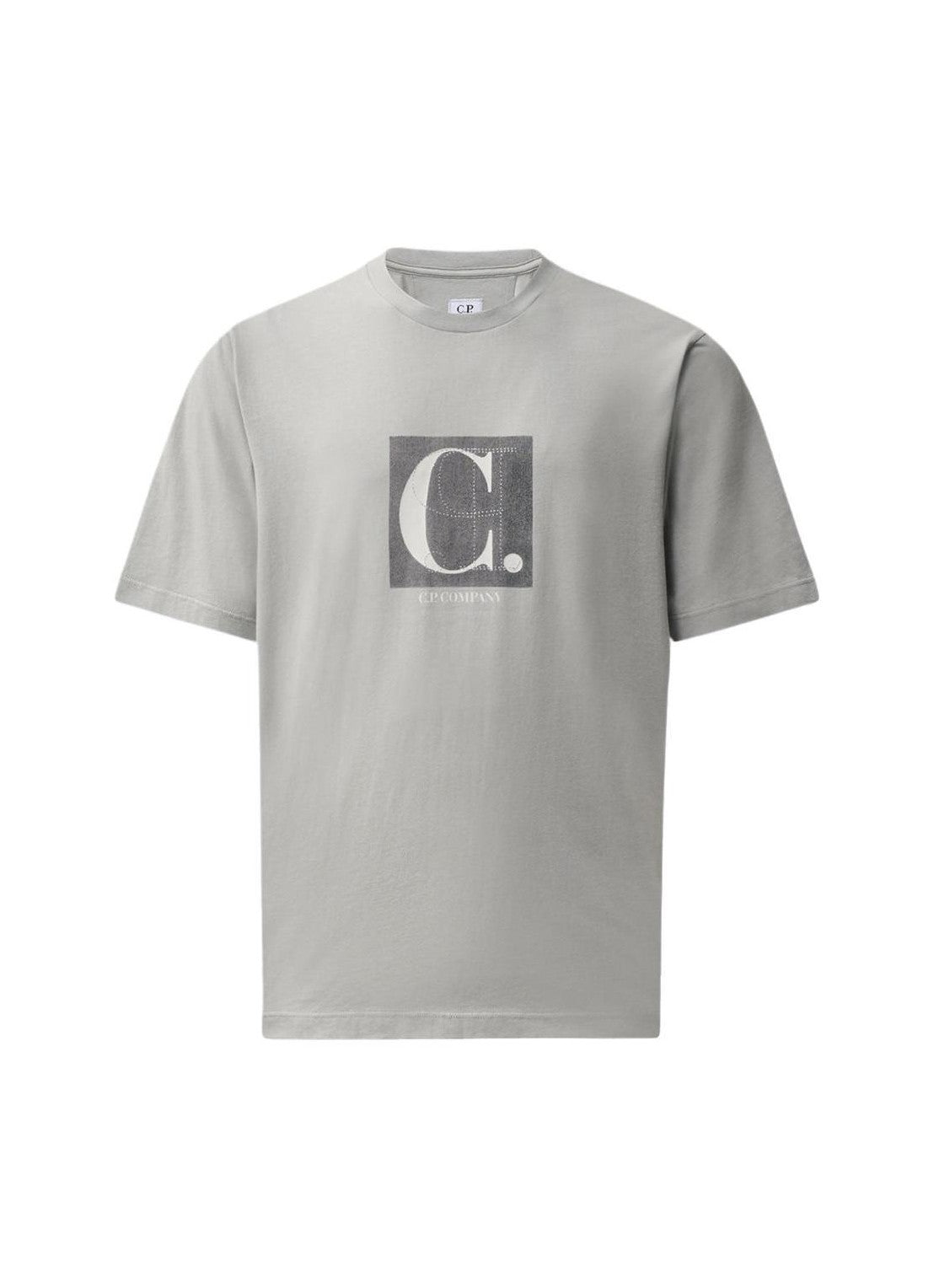C.P. Company 30/1 Jersey Front / Rear Logo T-Shirt in Flint Grey