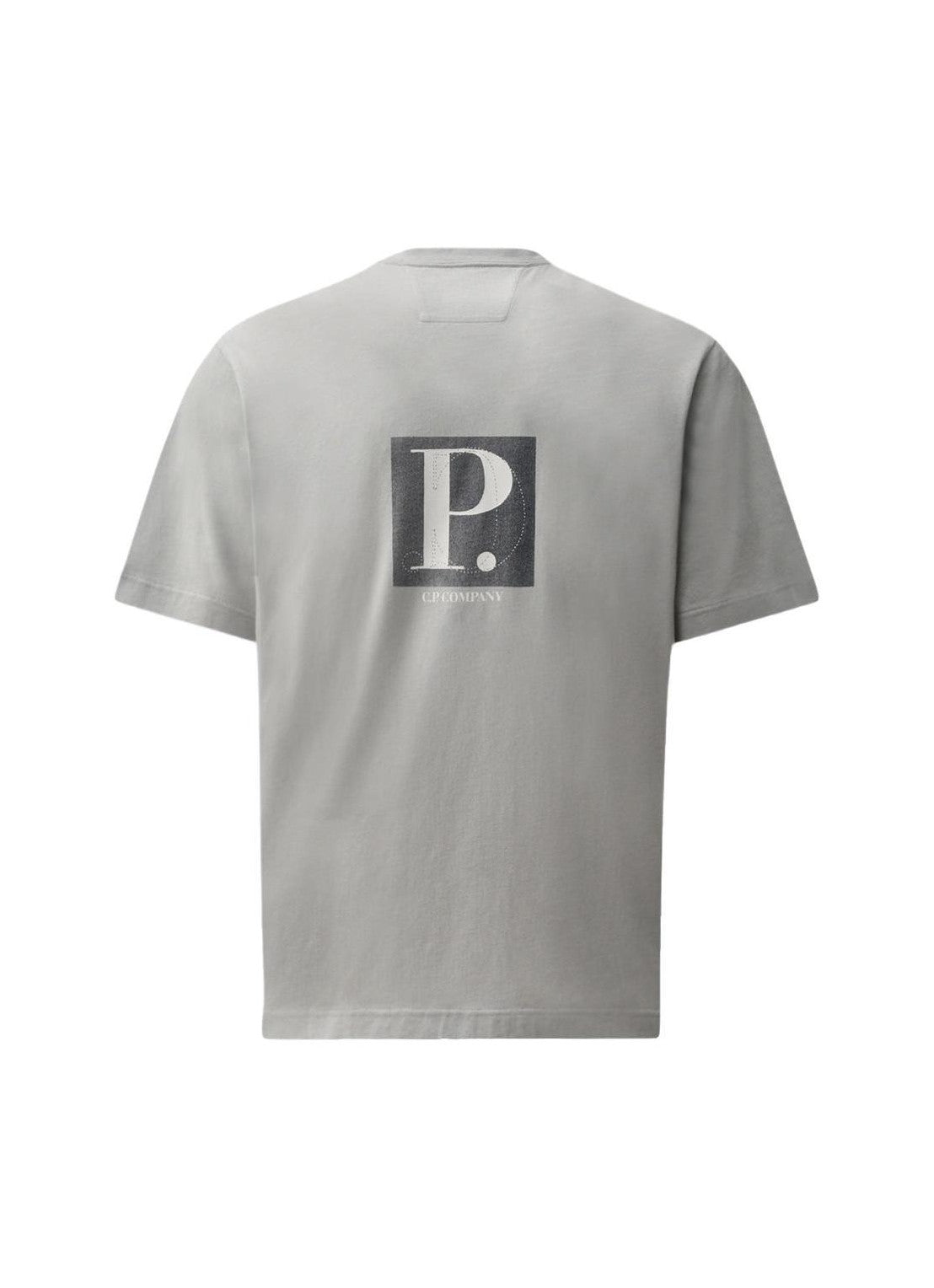 C.P. Company 30/1 Jersey Front / Rear Logo T-Shirt in Flint Grey