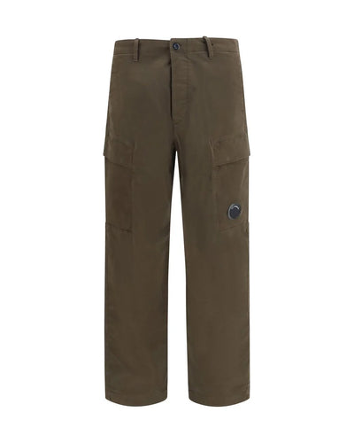 C.P. Company Stretch Sateen Lens Cargo Pants in Ivy Green