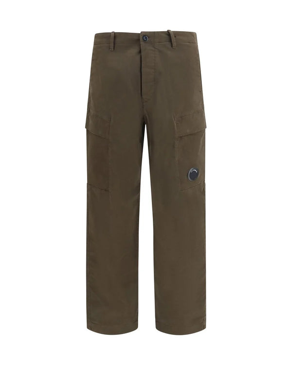 C.P. Company Stretch Sateen Lens Cargo Pants in Ivy Green