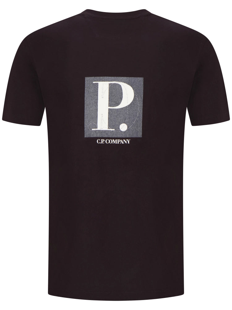 C.P. Company 30/1 Jersey Front / Rear Logo T-Shirt in Black
